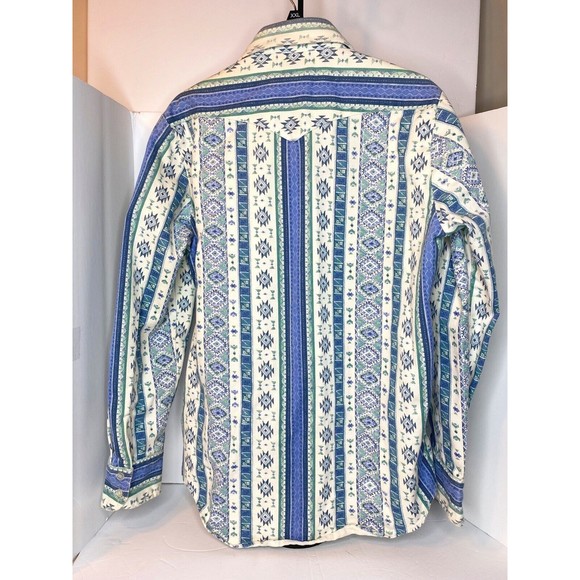 Caravan Mens Western Apparel Shirt Blue Size Large - Picture 2 of 16